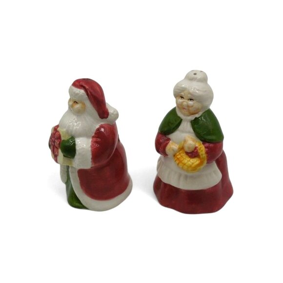 SANTA And Mrs CLAUS Ceramic Salt and Pepper Shakers Avon 1995 Vintage - Picture 2 of 10